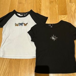 2 Faded Rose Crop Tops